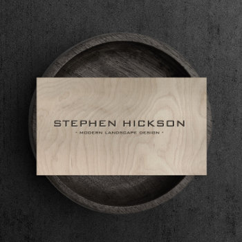 Modern & Architectural Carved Text On Gray Wood Business Card by 1201am at Zazzle