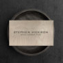 MODERN & ARCHITECTURAL CARVED TEXT on GRAY WOOD Business Card