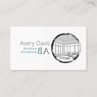 Modern Architectural Sketch Monogram Business Card