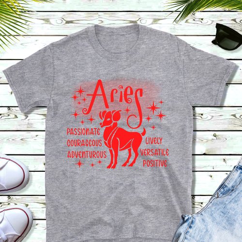 Modern Aries Zodiac Horoscope  T_Shirt