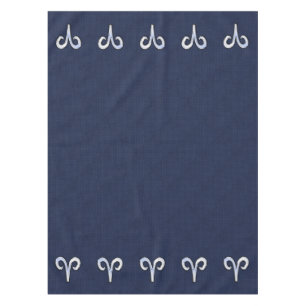 Modern Aries Zodiac Sign Blue Carbon Fiber Decor Tablecloth