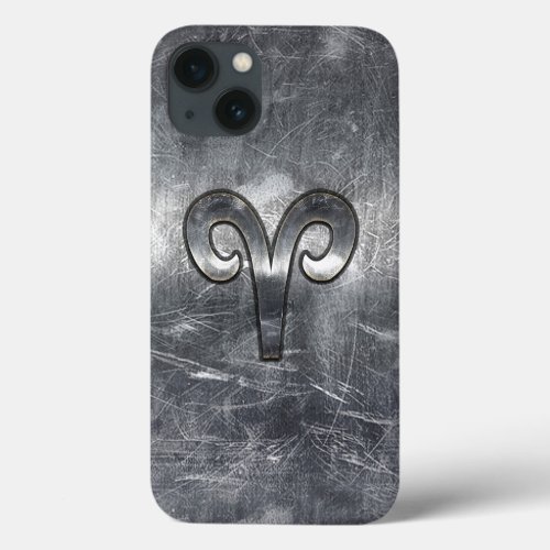 Modern Aries Zodiac Sign Grunge Distressed Style iPhone 13 Case