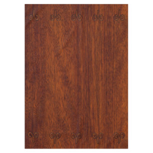 Modern Aries Zodiac Symbol in Mahogany like print Tablecloth