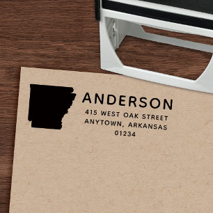 Modern ARKANSAS State Shape Return Address Self-inking Stamp