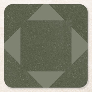 Modern Arrow Frame Paper Coaster – Moss Green