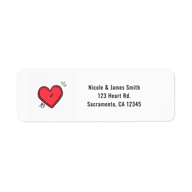 Modern Arrow & Heart Valentines Party Invitation Label (Front)