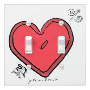 Modern Arrow & Heart Whimsical Valentine Love Light Switch Cover