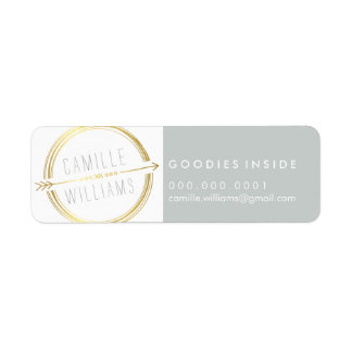 MODERN ARROW LOGO gold foil rustic hand drawn Label