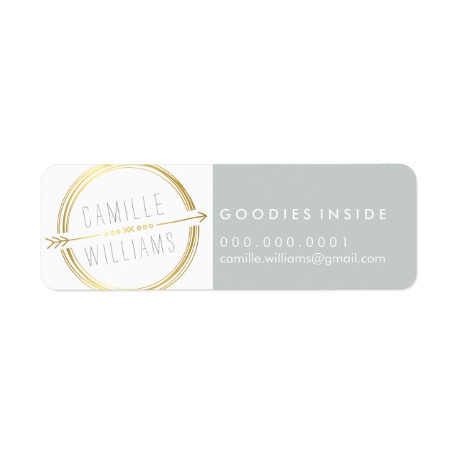 MODERN ARROW LOGO gold foil rustic hand drawn Label (Front)