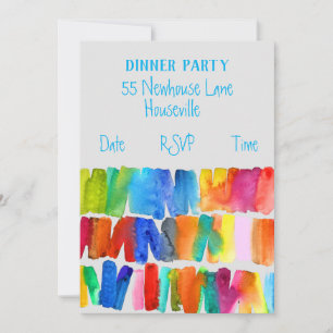 Modern art abstract art Dinner Party Invitation