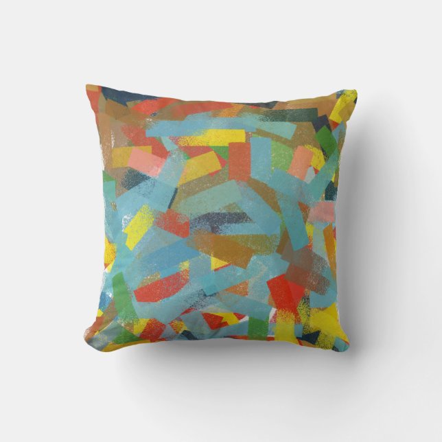 Modern art Abstract Geometric Rectangles Painting  Throw Pillow (Front)