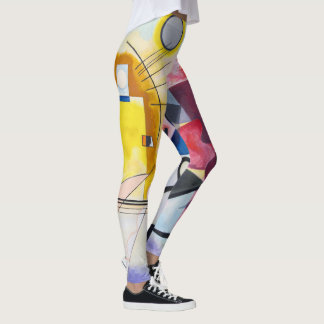 Modern Art Abstract Kandinsky Yellow Red Blue Leggings
