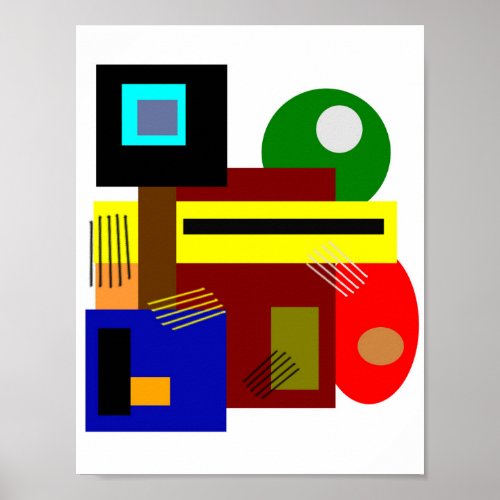 Modern Art Abstract Shapes and Colors Poster