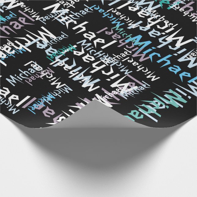 Modern Art Add Name Wrapping Paper (Corner)