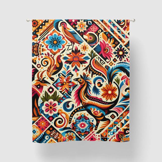 Modern Art Animals and Birds Blackout Curtains (Front)