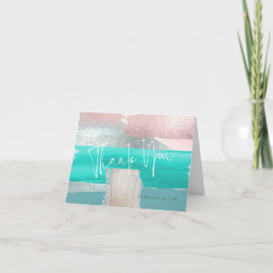 Modern Art, Aqua+Blush Thank You