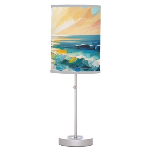 Modern Art Beach Sunset Art Design Table Lamp