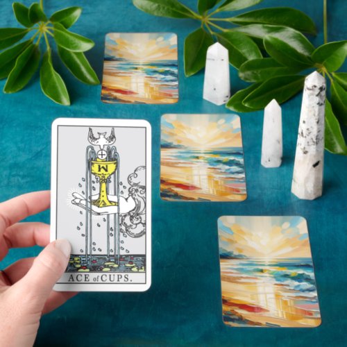 Modern Art Beach Sunset Art Design Tarot Cards