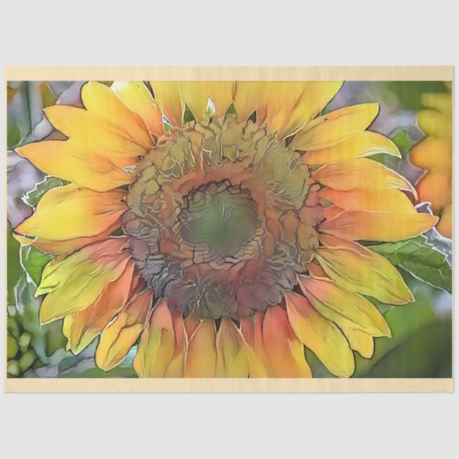 Modern Art Big Sunflower Collection Tissue Paper (Front)