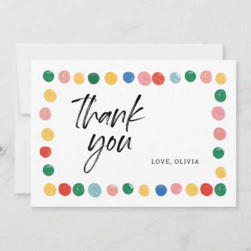 Modern Art Birthday Party Thank You Cards