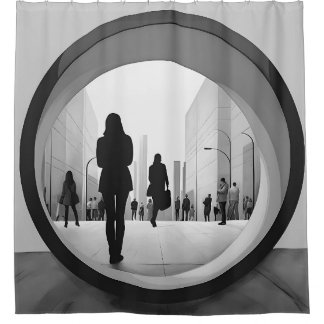 Modern Art Black and White Shower curtain