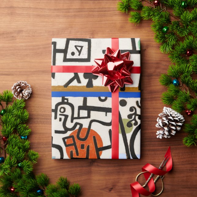 Modern Art Bliss Wrap – Paul Klee’s Rich Port Wrapping Paper (Holiday Gift)