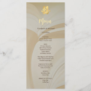 Modern Art Chinese Wedding Menu