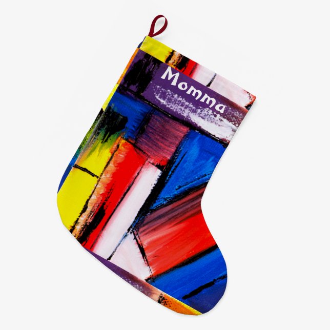 Modern Art Christmas Stocking (Front (Hanging))