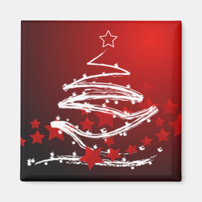 Modern Art Christmas Tree Magnet (Front)