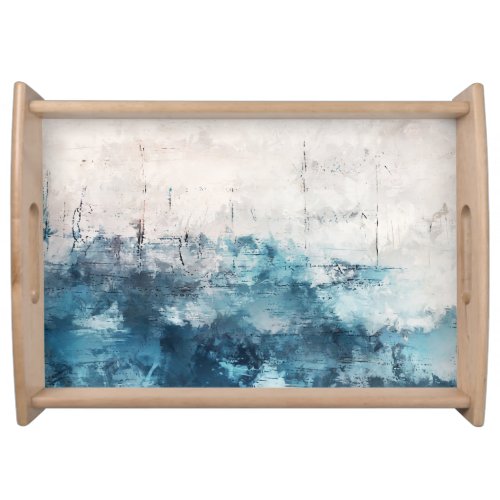 Modern Art Colorful Abstract Brushstrokes Serving Tray