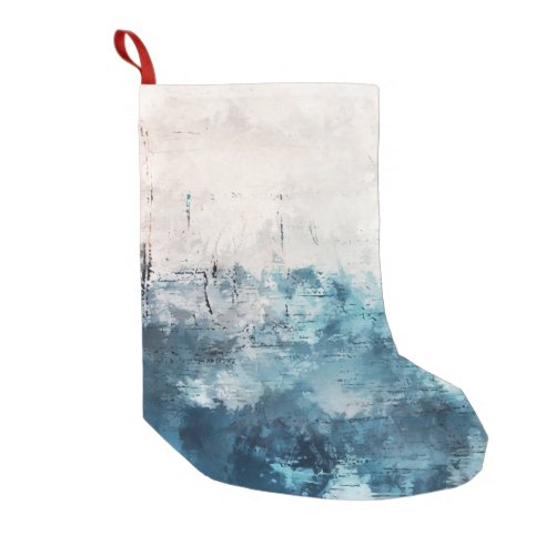 Modern Art Colorful Abstract Brushstrokes Small Christmas Stocking