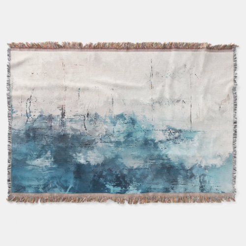 Modern Art Colorful Abstract Brushstrokes Throw Blanket