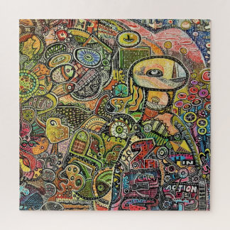 modern art colorful acrylics graffiti painting jigsaw puzzle