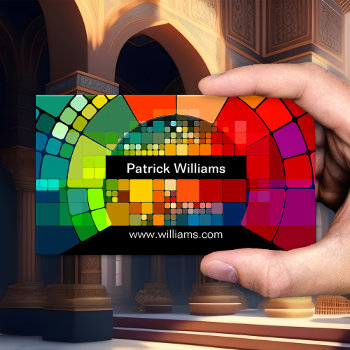 Modern Art Colorful Professional Business Card by sunnysites at Zazzle