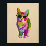 Modern art cool pop art kitty cat<br><div class="desc">A cute pop art  colorful design of a cool cat with sunglasses. Funky modern art for cat lovers everywhere.</div>