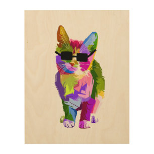 Modern art cool pop art kitty cat
