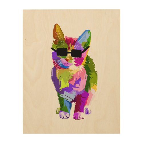 Modern art cool pop art kitty cat