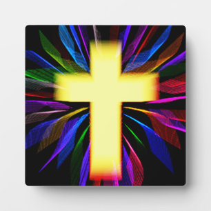Modern art cross plaque