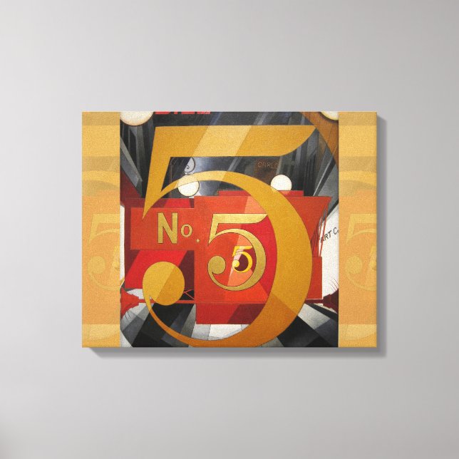Modern Art Cubist Demuth Figure 5 in Gold Canvas Print (Front)