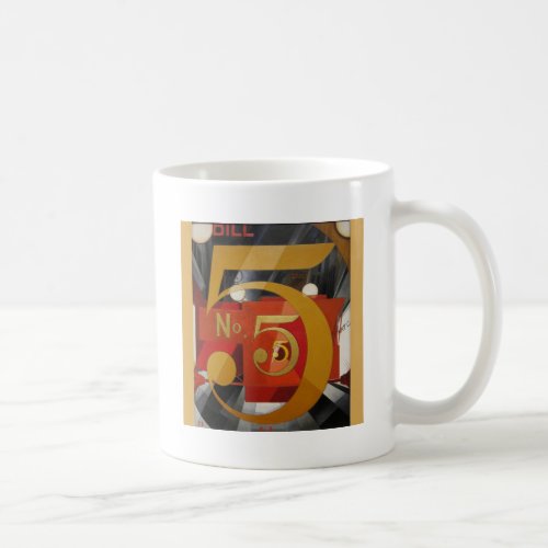 Modern Art Cubist Demuth Figure 5 in Gold Coffee Mug