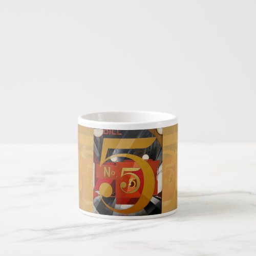 Modern Art Cubist Demuth Figure 5 in Gold Espresso Cup