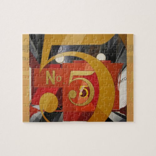 Modern Art Cubist Demuth Figure 5 in Gold Jigsaw Puzzle