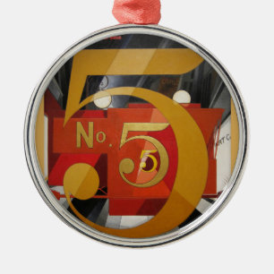 Modern Art Cubist Demuth Figure 5 in Gold Metal Ornament