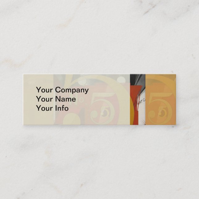 Modern Art Cubist Demuth Figure 5 in Gold Mini Business Card (Front)