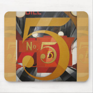 Modern Art Cubist Demuth Figure 5 in Gold Mouse Pad