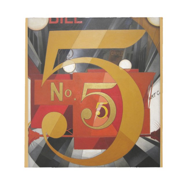 Modern Art Cubist Demuth Figure 5 in Gold Notepad (Front)