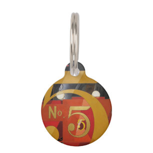 Modern Art Cubist Demuth Figure 5 in Gold Pet ID Tag