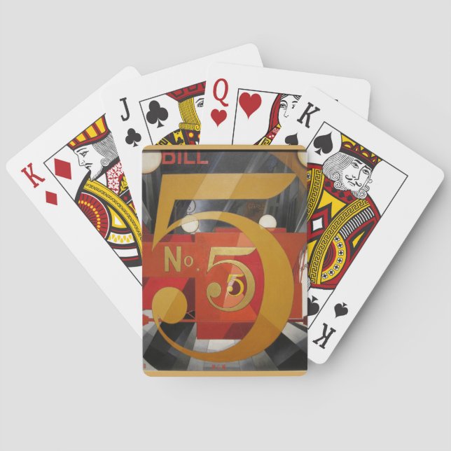 Modern Art Cubist Demuth Figure 5 in Gold Poker Cards (Back)