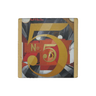 Modern Art Cubist Demuth Figure 5 in Gold Stone Magnet