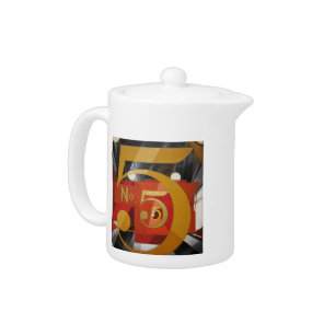 Modern Art Cubist Demuth Figure 5 in Gold Teapot